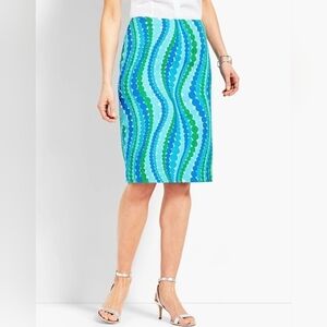 Talbots Wavy Geometric Lined Dots Pencil Skirt Sz. 12